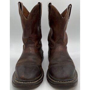 Rocky Original Ride Roper Men’s Brown Leather Western Work Boots Size 9M